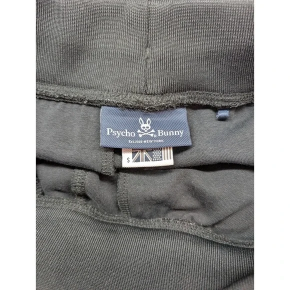 Psycho Bunny Joggers Striped Sweatpants Men's size Small Black Pockets - Picture 8 of 10